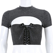 "CHARCOAL" RIBBED CROP TOP