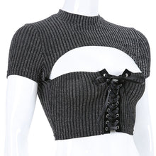 "CHARCOAL" RIBBED CROP TOP