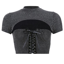 "CHARCOAL" RIBBED CROP TOP