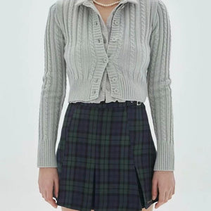 "GOOD GIRL" PLAID BUCKLE SKORT