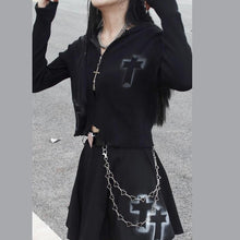 "SHADOW CROSS" ZIPPED CARDIGAN