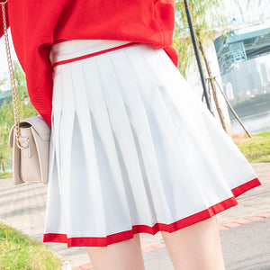 "RETRO STRIPE" PLEATED SKIRT