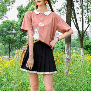 "RETRO STRIPE" PLEATED SKIRT