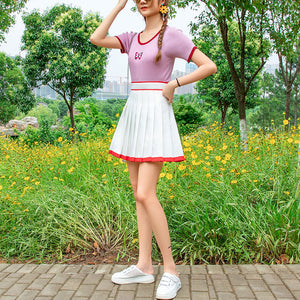 "RETRO STRIPE" PLEATED SKIRT