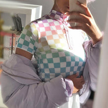 "RAINBOW ROAD" MESH CROP TOP