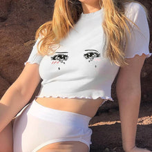 "ANIME EYES" EMBROIDERED T SHIRT