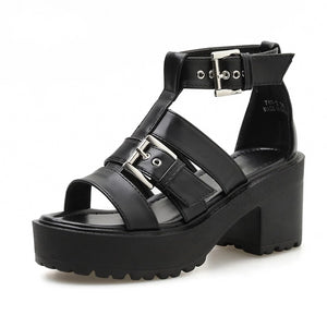 "PEEP" PLATFORM SANDALS