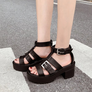 "PEEP" PLATFORM SANDALS