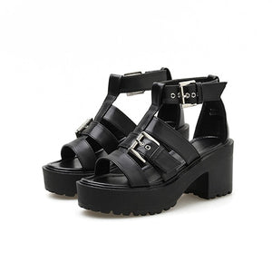 "PEEP" PLATFORM SANDALS